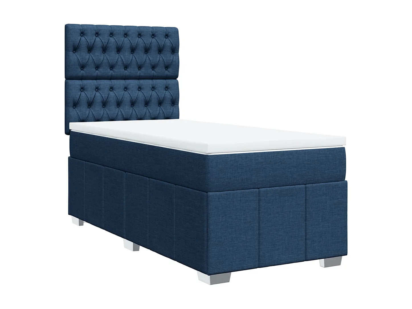 Sommier à lattes de lit avec matelas Bleu 80x200 cm Tissu