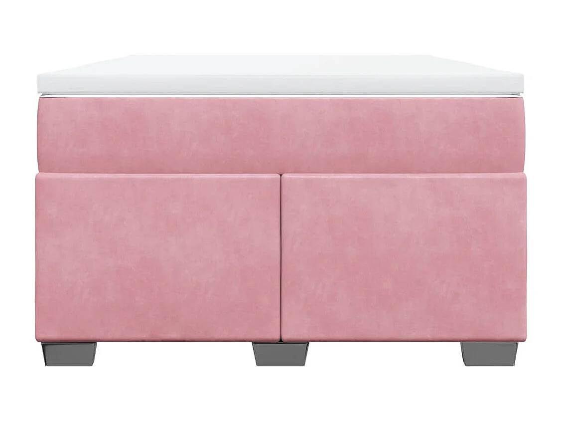 Sommier à lattes de lit avec matelas rose 120x190 cm velours