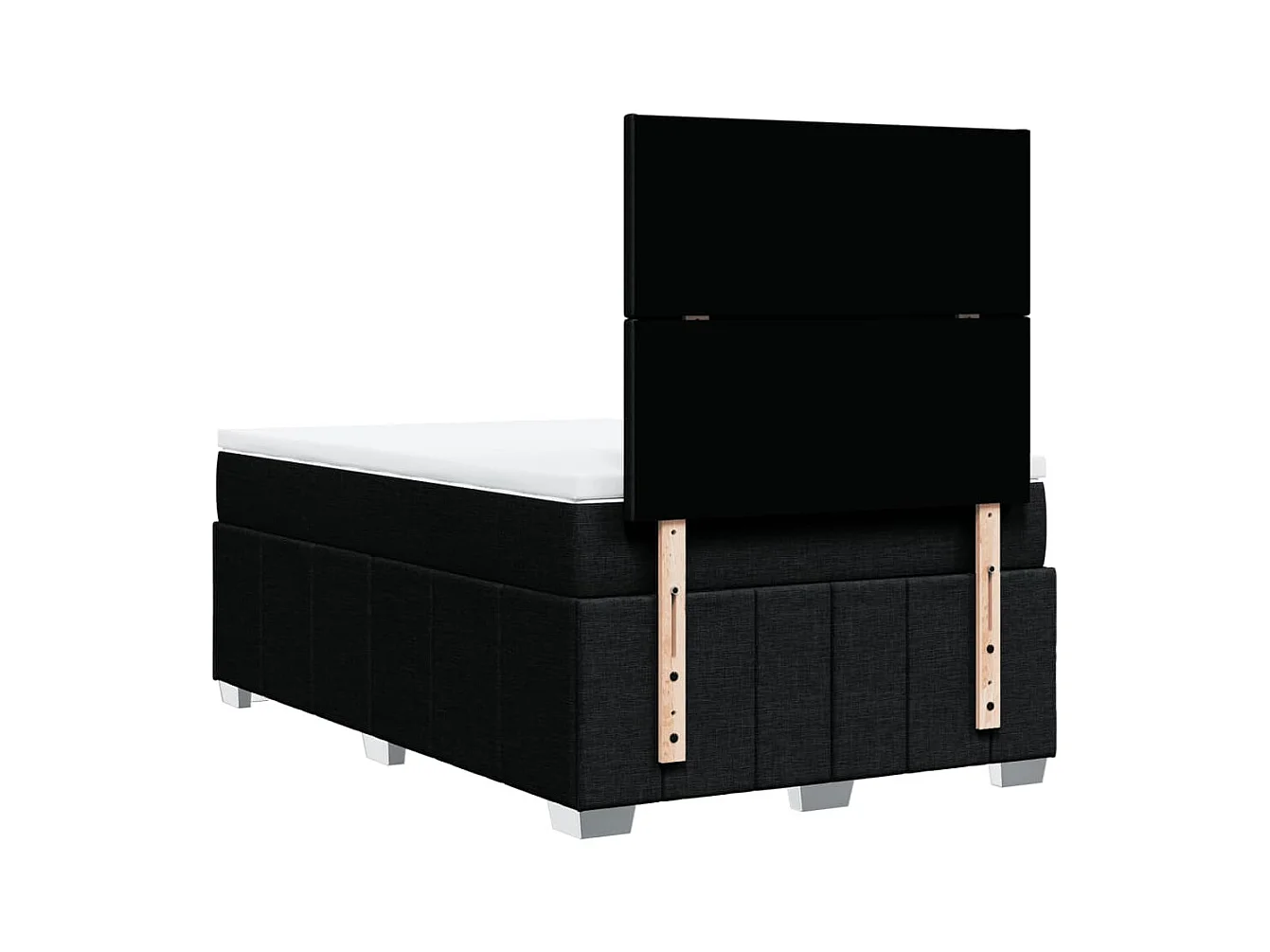 Sommier à lattes de lit avec matelas noir 120x190 cm tissu