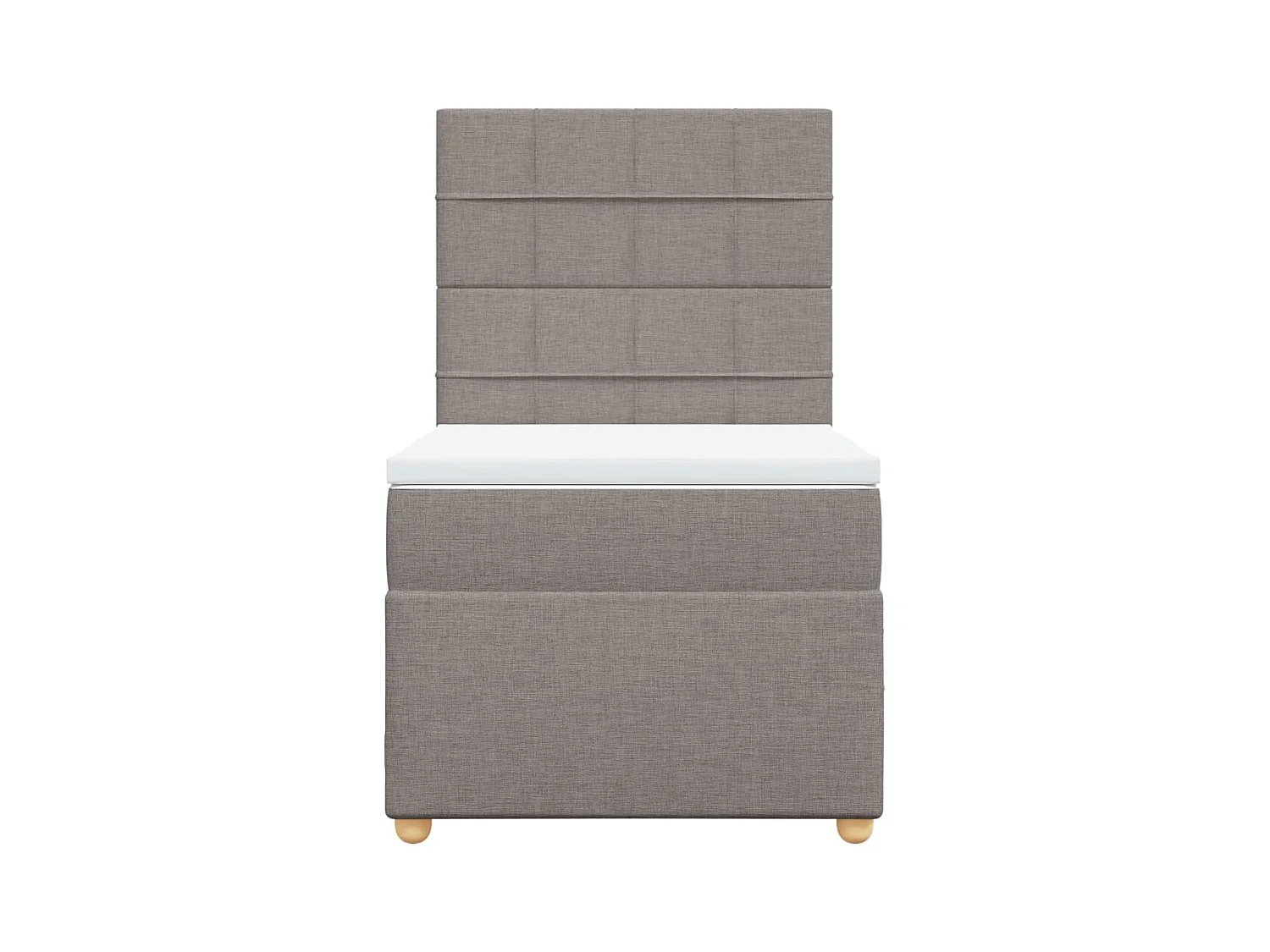 Cama com molas/colchão 100x200 cm tecido cinza-acastanhado