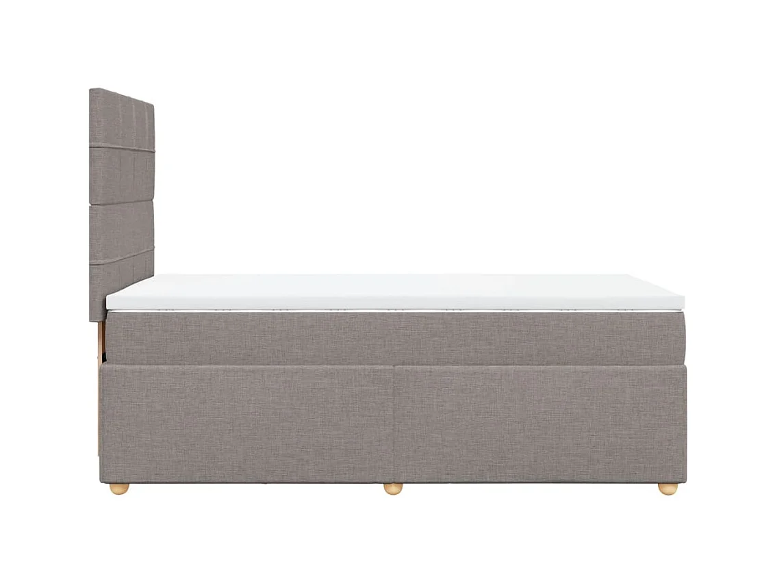 Cama com molas/colchão 100x200 cm tecido cinza-acastanhado