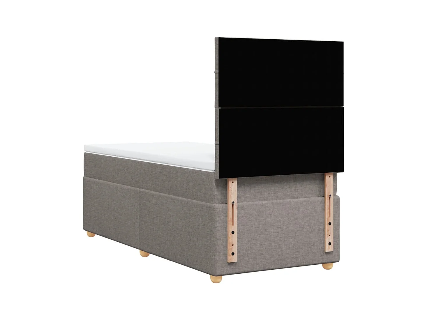 Cama com molas/colchão 100x200 cm tecido cinza-acastanhado