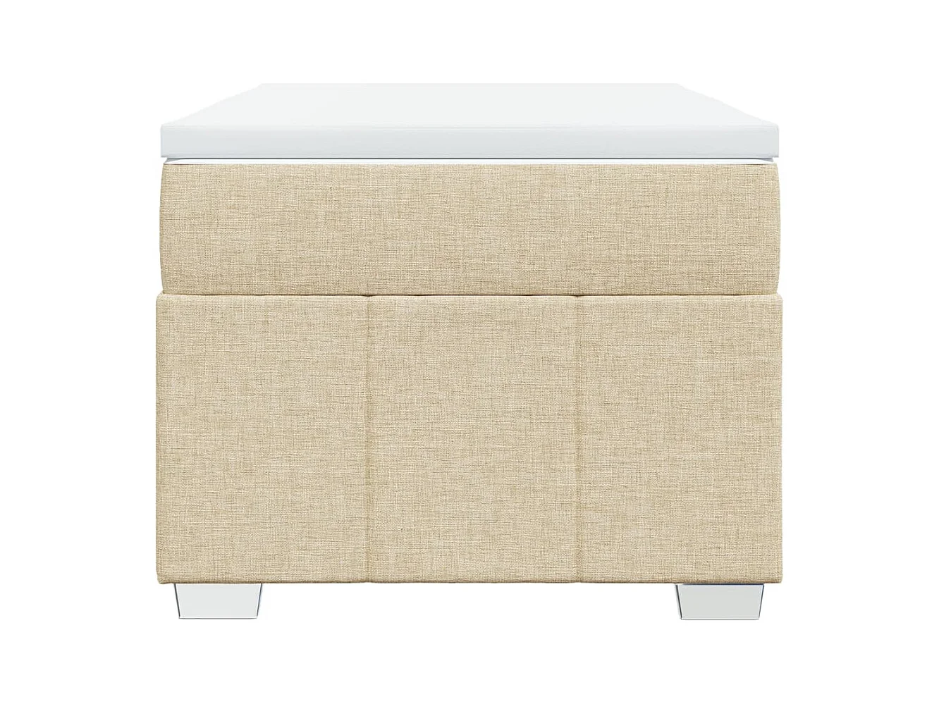 Sommier à lattes de lit avec matelas Crème 100x200 cm Tissu