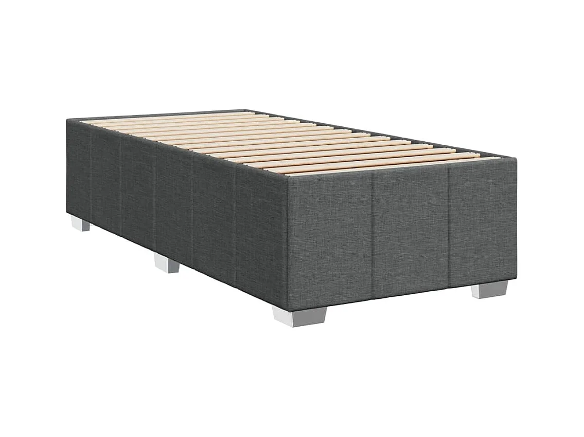 Sommier à lattes de lit avec matelas Gris foncé 80x200 cm Tissu