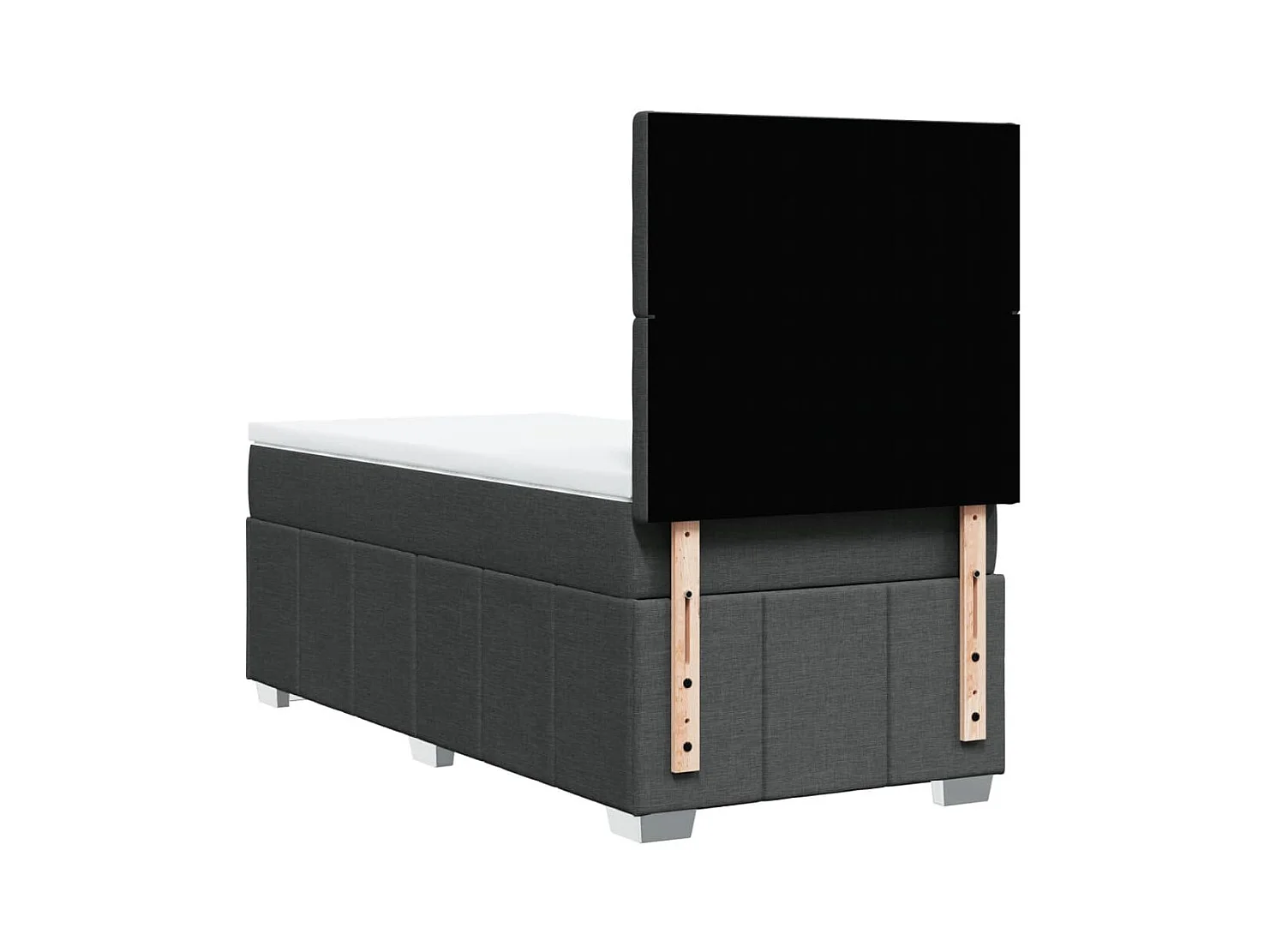 Sommier à lattes de lit avec matelas Gris foncé 80x200 cm Tissu