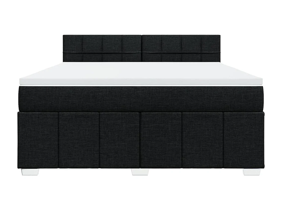 Cama com molas/colchão 180x200 cm tecido preto