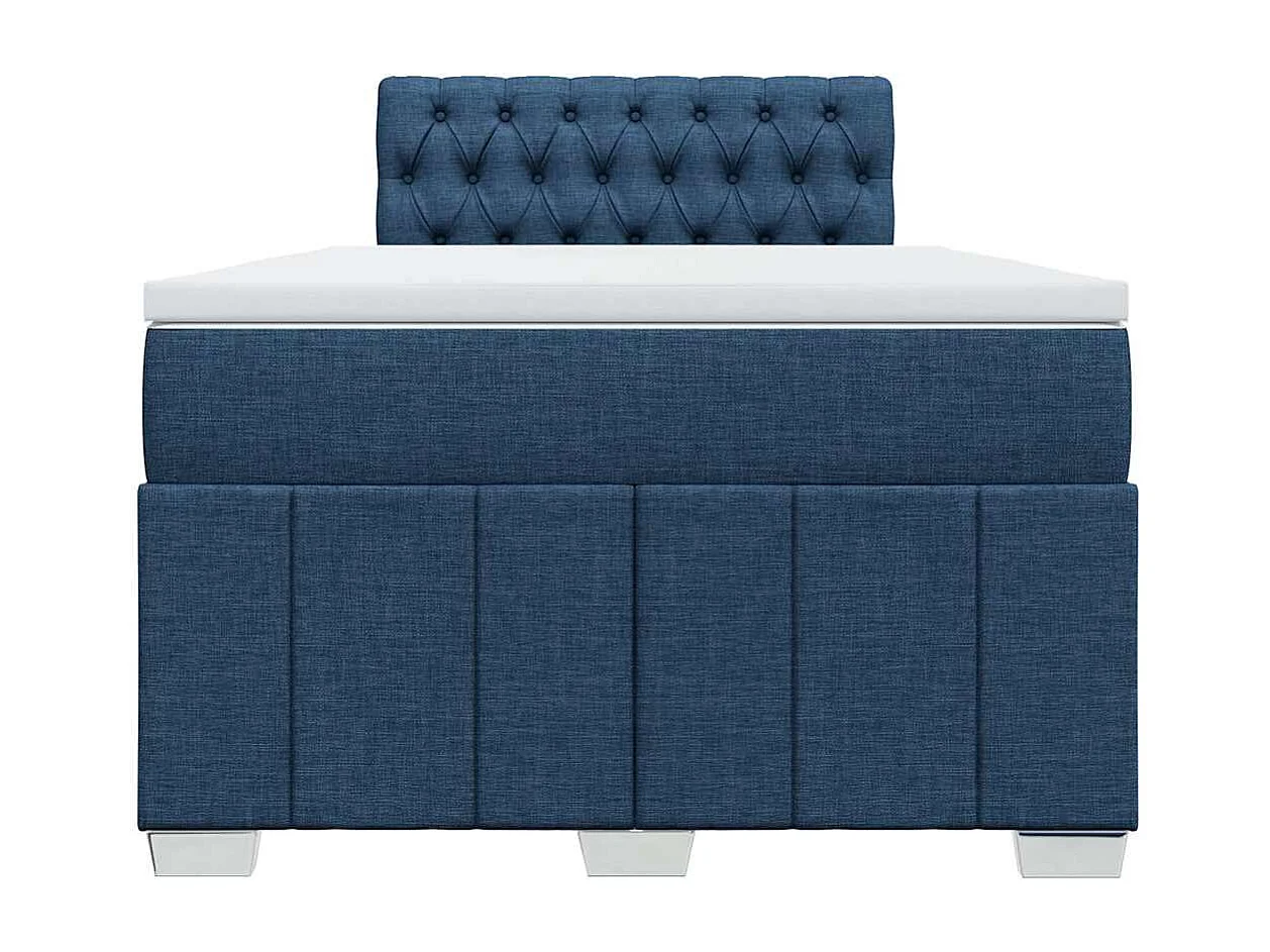 Sommier à lattes de lit avec matelas Bleu 120x200 cm Tissu