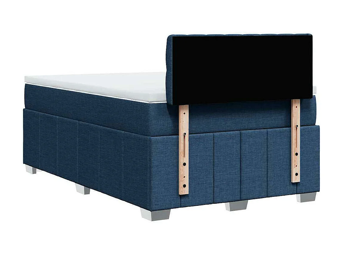 Sommier à lattes de lit avec matelas Bleu 120x200 cm Tissu