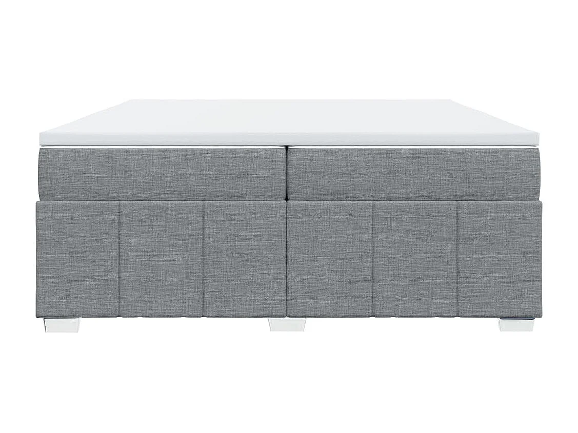 Sommier à lattes de lit avec matelas Gris clair 200x200cm Tissu