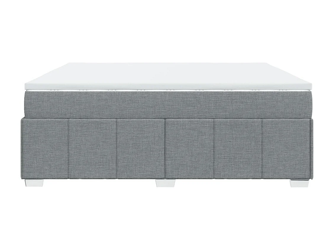 Sommier à lattes de lit avec matelas Gris clair 200x200cm Tissu