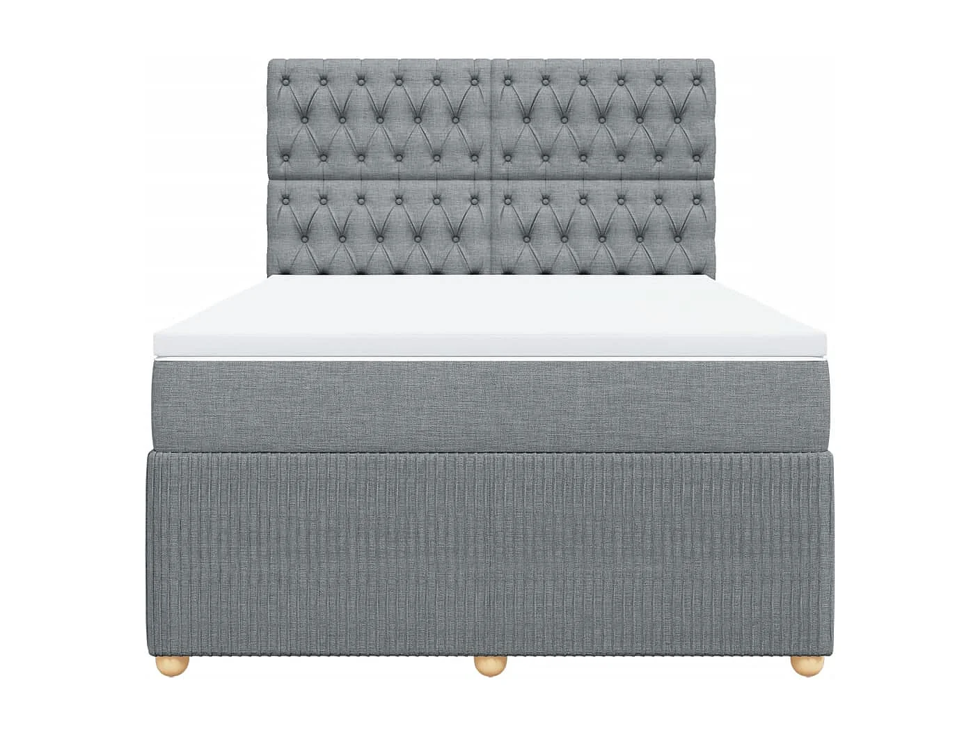 Sommier à lattes de lit avec matelas Gris clair 140x200cm Tissu