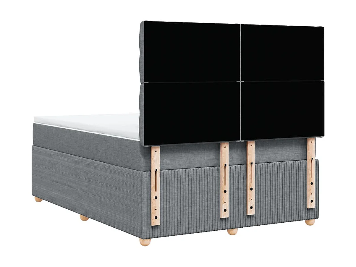 Sommier à lattes de lit avec matelas Gris clair 140x200cm Tissu