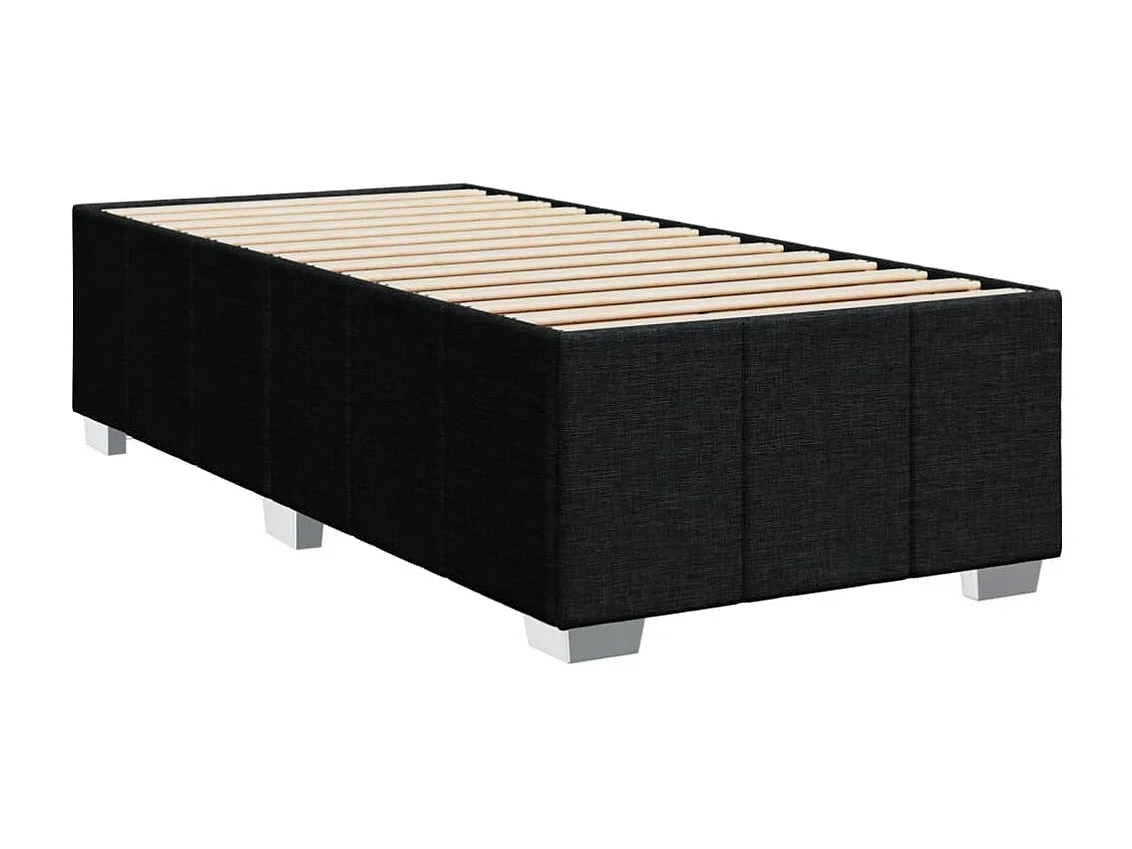 Cama box spring con colchón tela negro 90x190 cm
