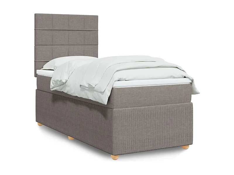 Sommier à lattes de lit avec matelas Taupe 80x200 cm Tissu