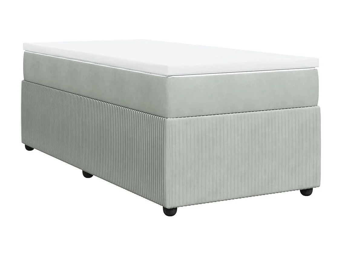 Sommier à lattes de lit et matelas Gris clair 90x200 cm Velours