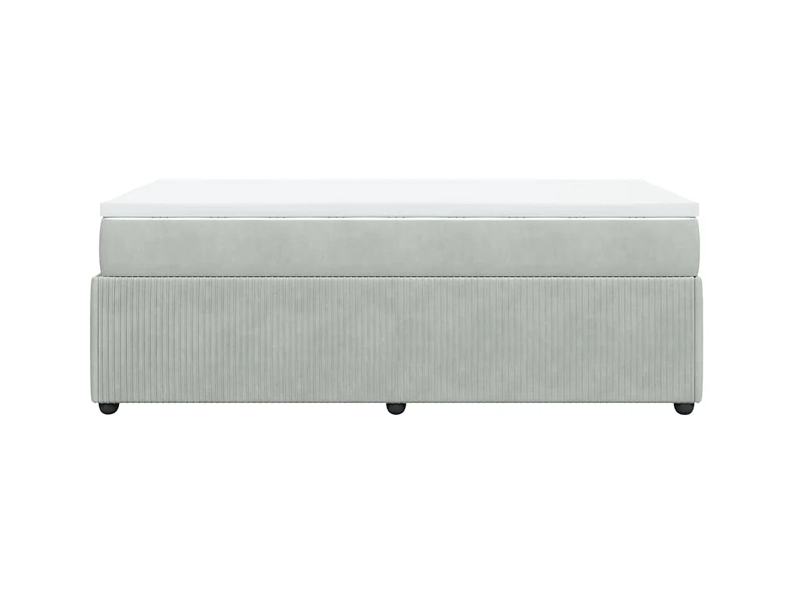 Boxspring met matras fluweel lichtgrijs 90x200 cm