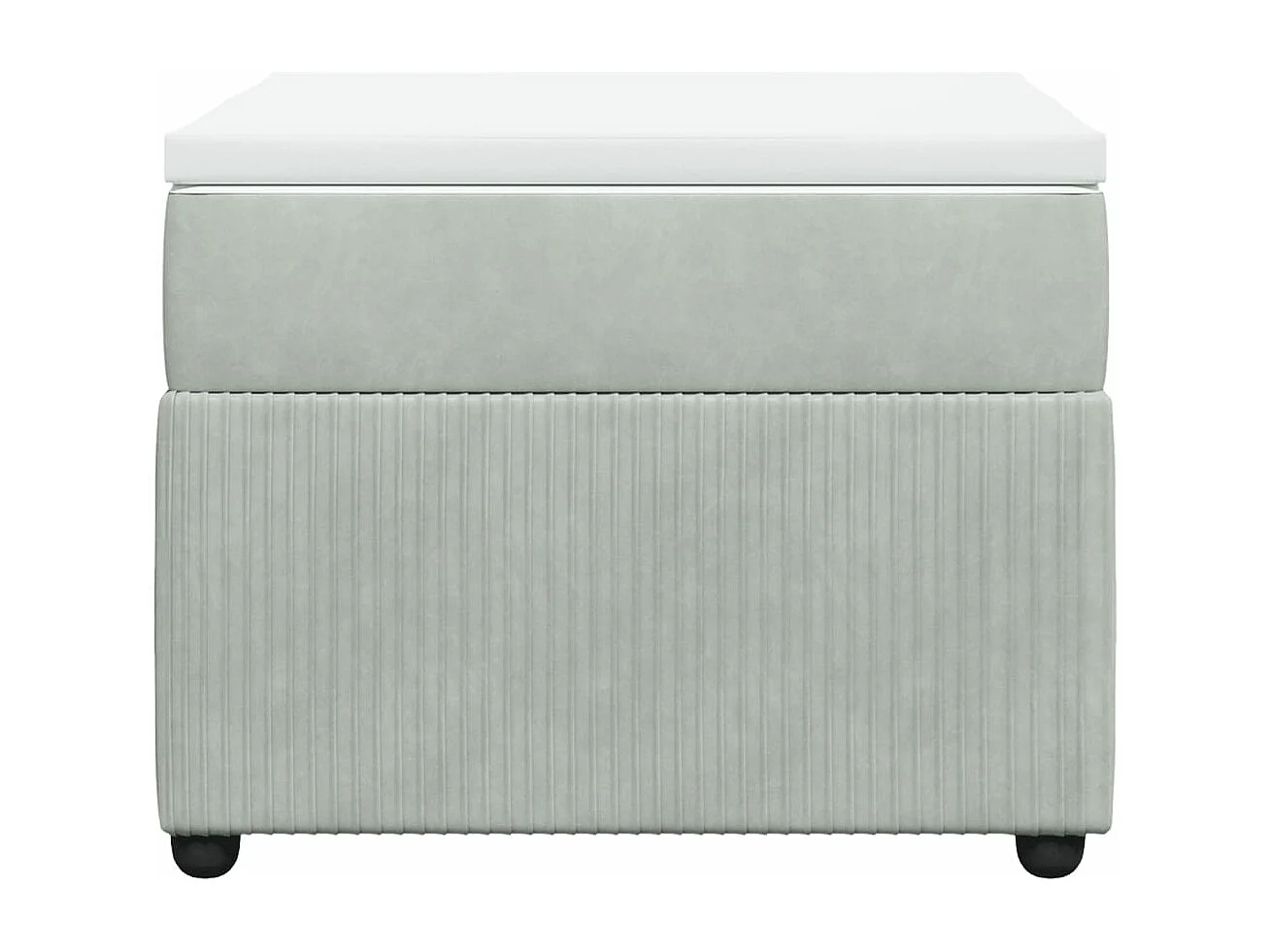 Cama box spring con colchón terciopelo gris claro 90x190 cm