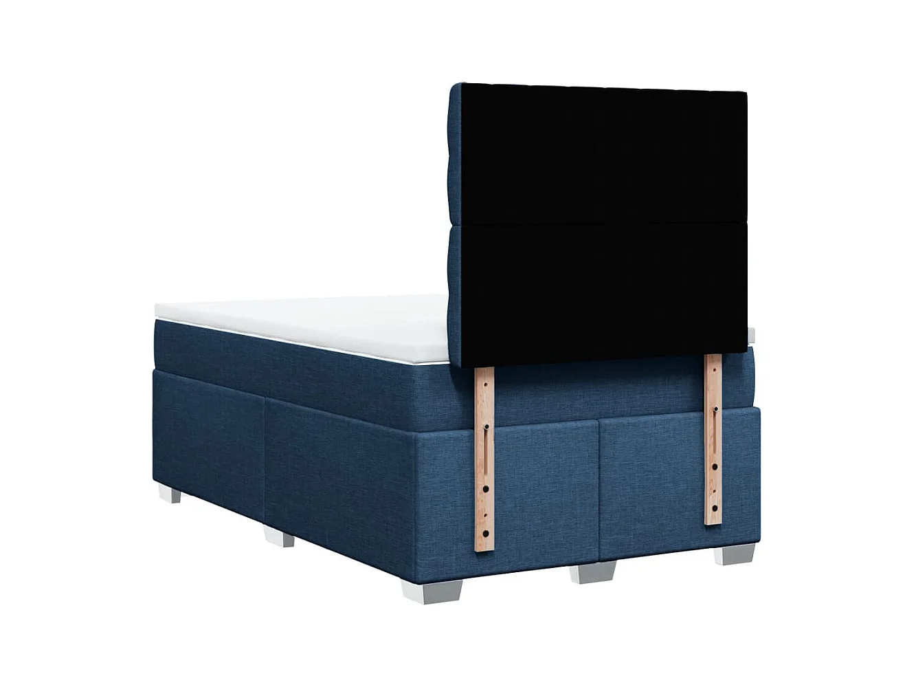 Cama boxspring com colchão 120x190 cm tecido azul