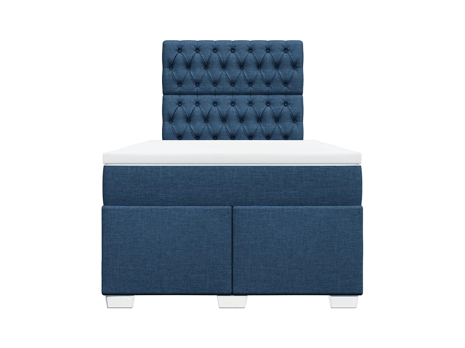 Cama boxspring com colchão 120x190 cm tecido azul
