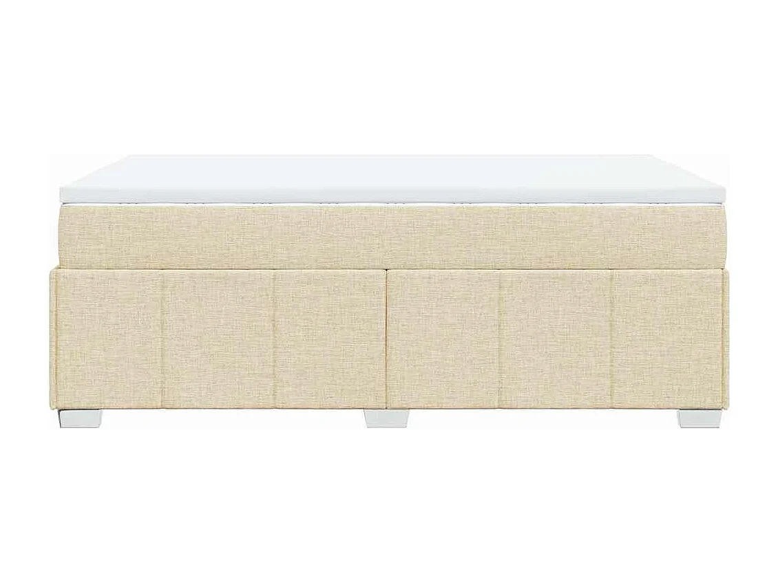 Cama box spring con colchón tela color crema 120x200 cm