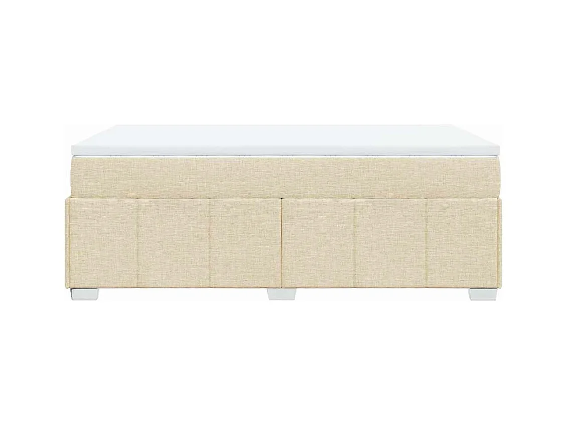 Sommier à lattes de lit avec matelas Crème 120x200 cm Tissu