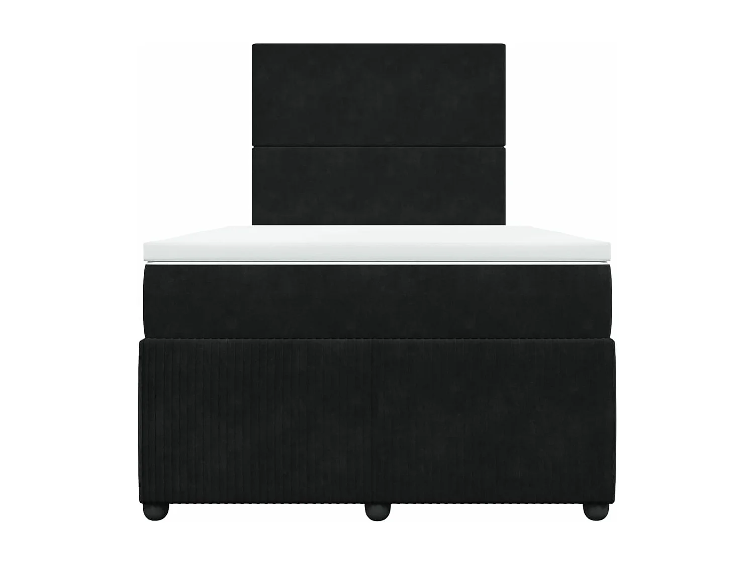 Cama box spring con colchón terciopelo negro 120x200 cm