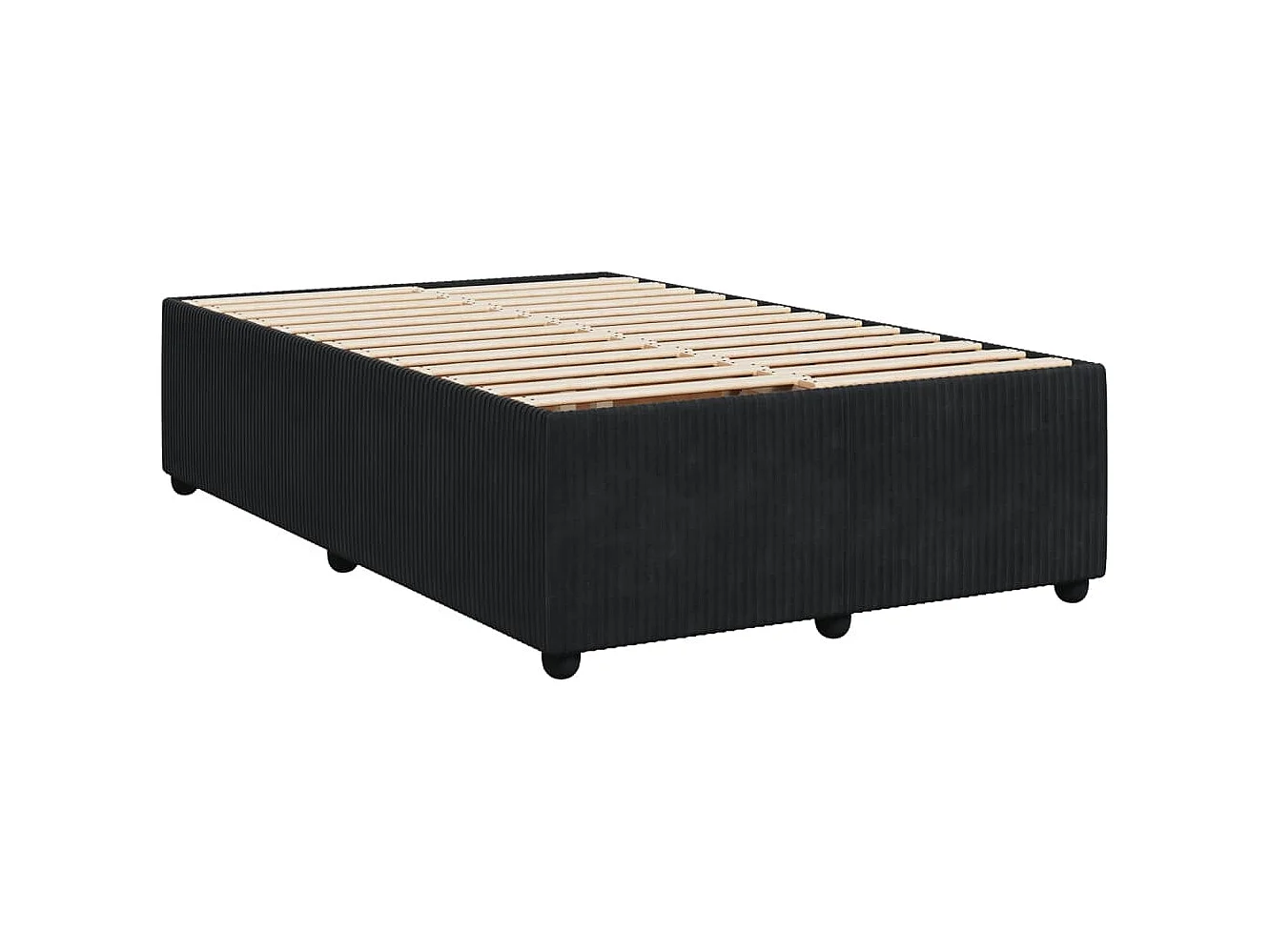 Cama box spring con colchón terciopelo negro 120x200 cm