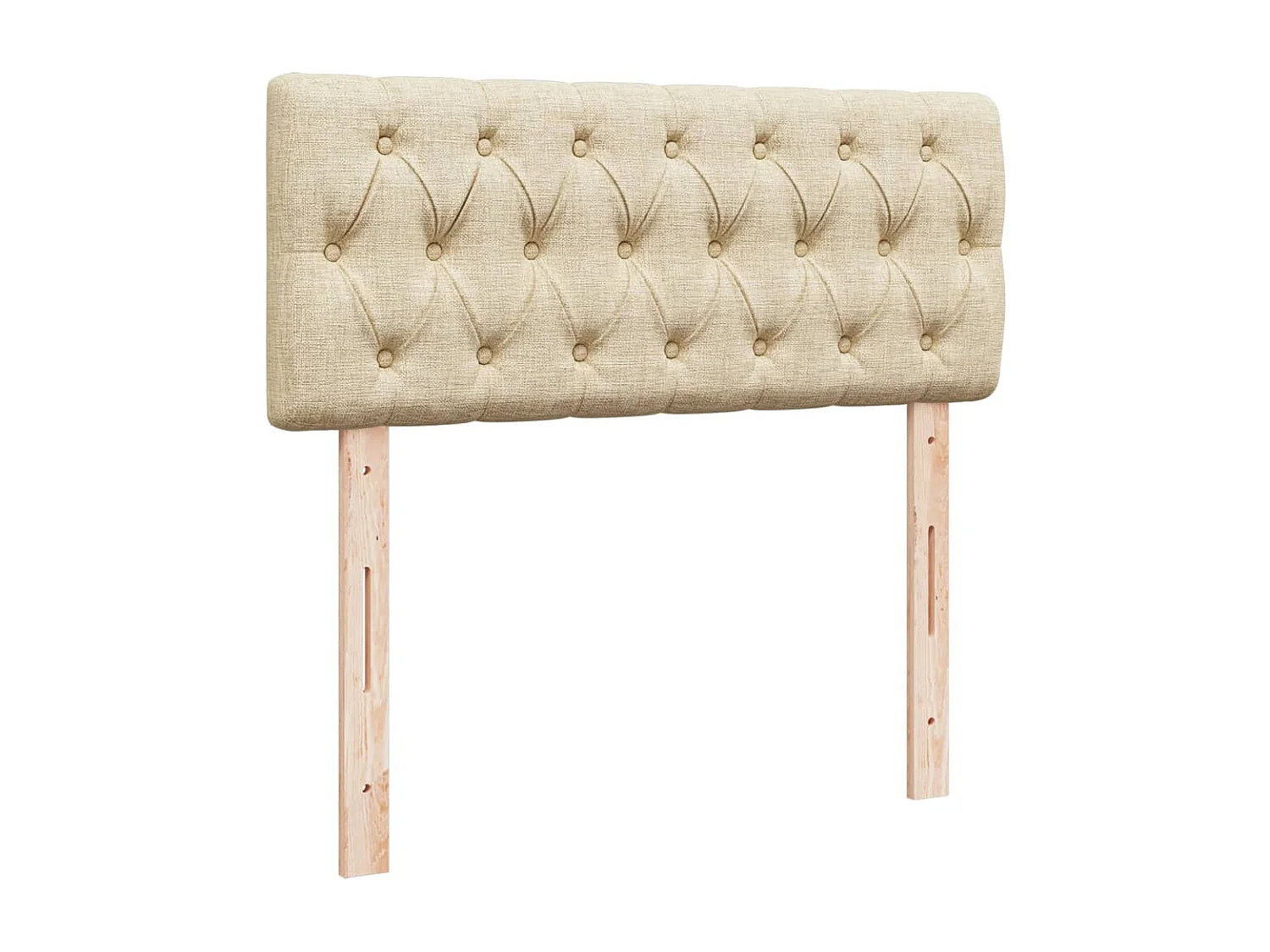 Cama box spring con colchón tela color crema 120x190 cm