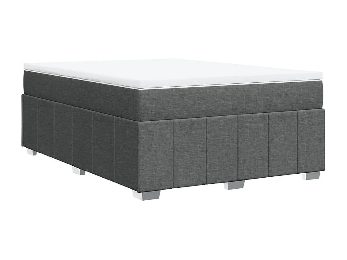 Sommier à lattes de lit avec matelas Gris foncé 140x190cm Tissu