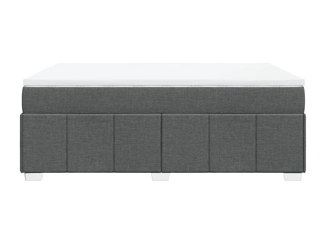 Sommier à lattes de lit avec matelas Gris foncé 140x190cm Tissu