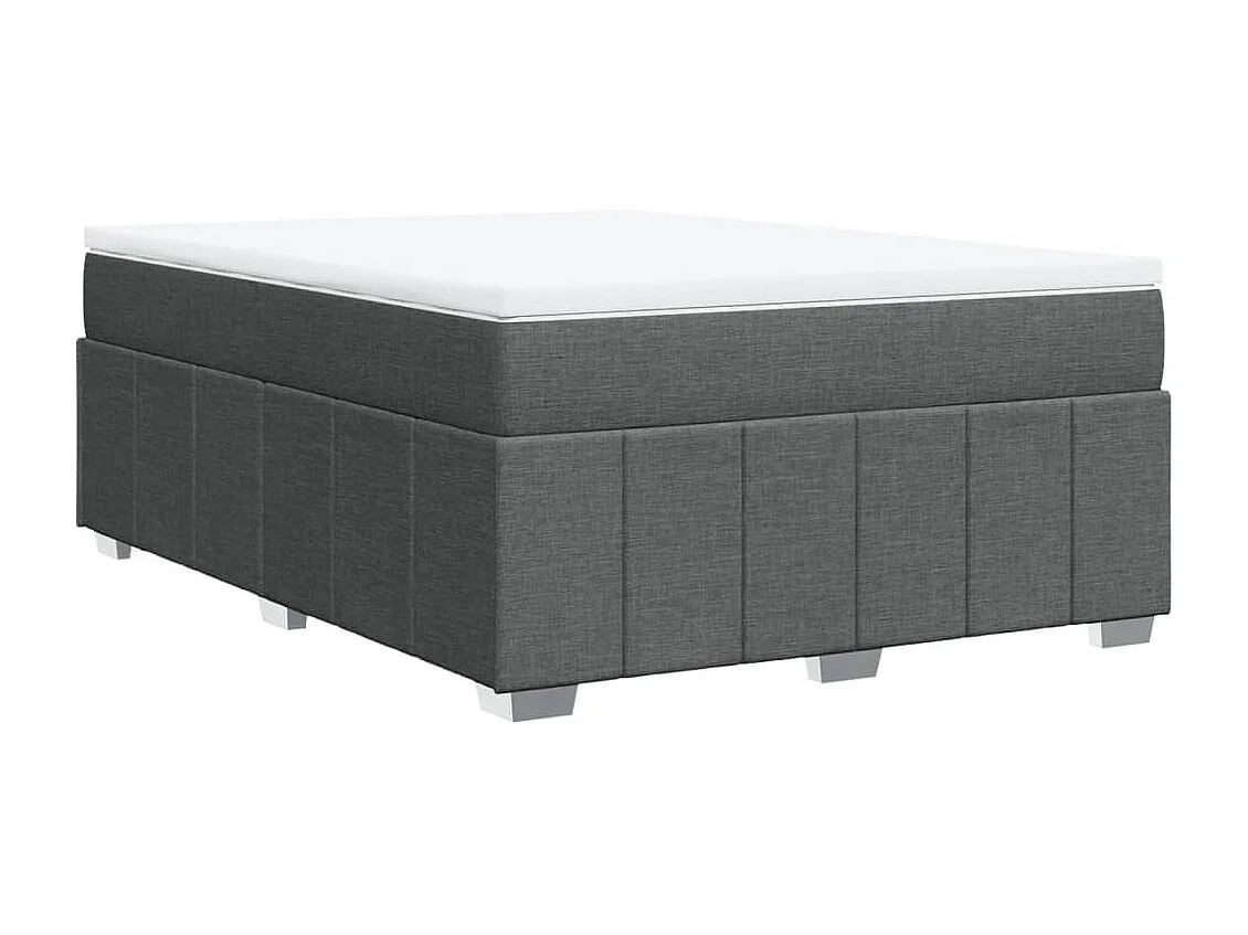 Sommier à lattes de lit avec matelas Gris foncé 140x190cm Tissu