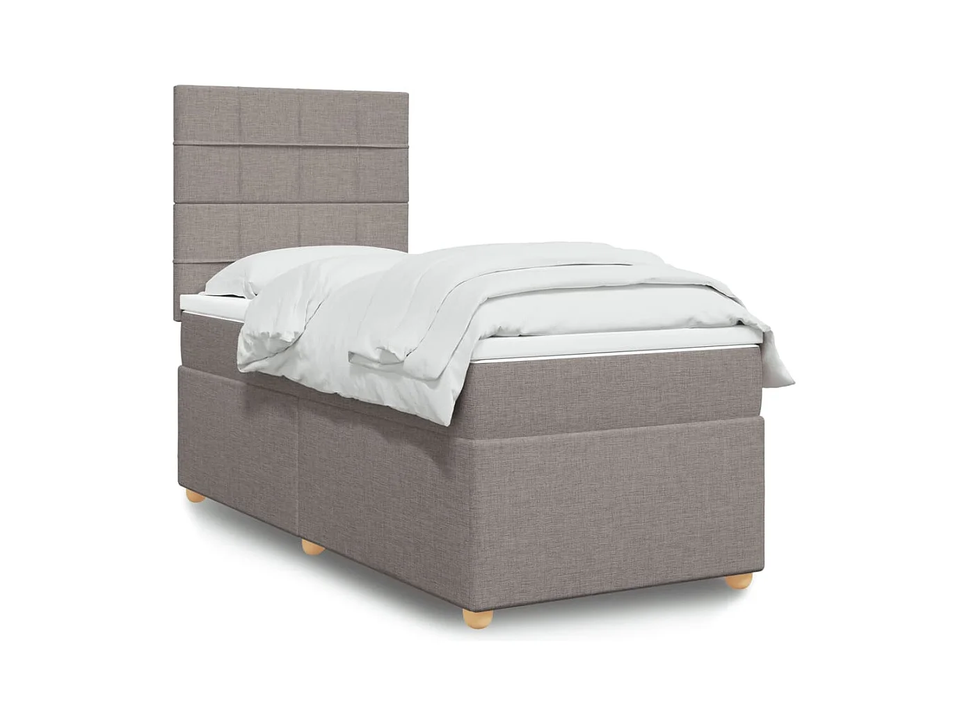 Sommier à lattes de lit avec matelas Taupe 90x200 cm Tissu