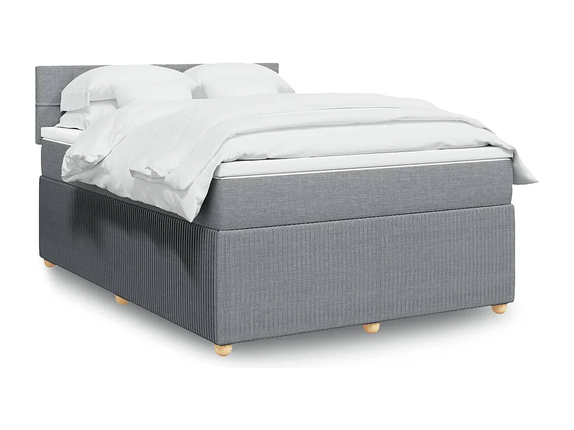 Boxspring met matras stof lichtgrijs 160x200 cm