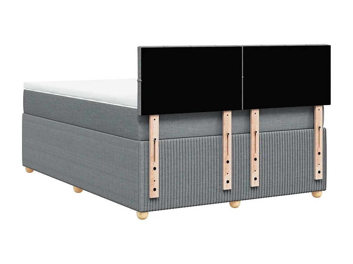 Boxspring met matras stof lichtgrijs 160x200 cm