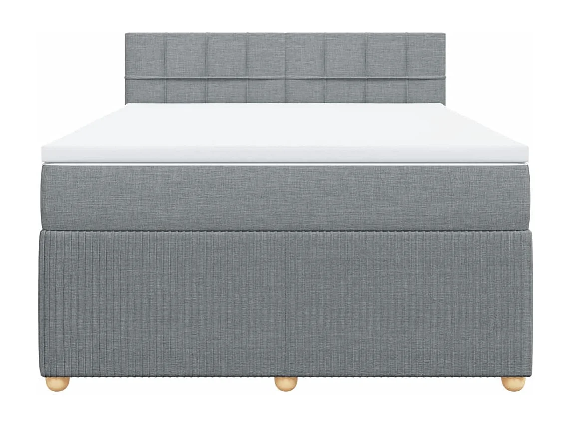 Boxspring met matras stof lichtgrijs 160x200 cm