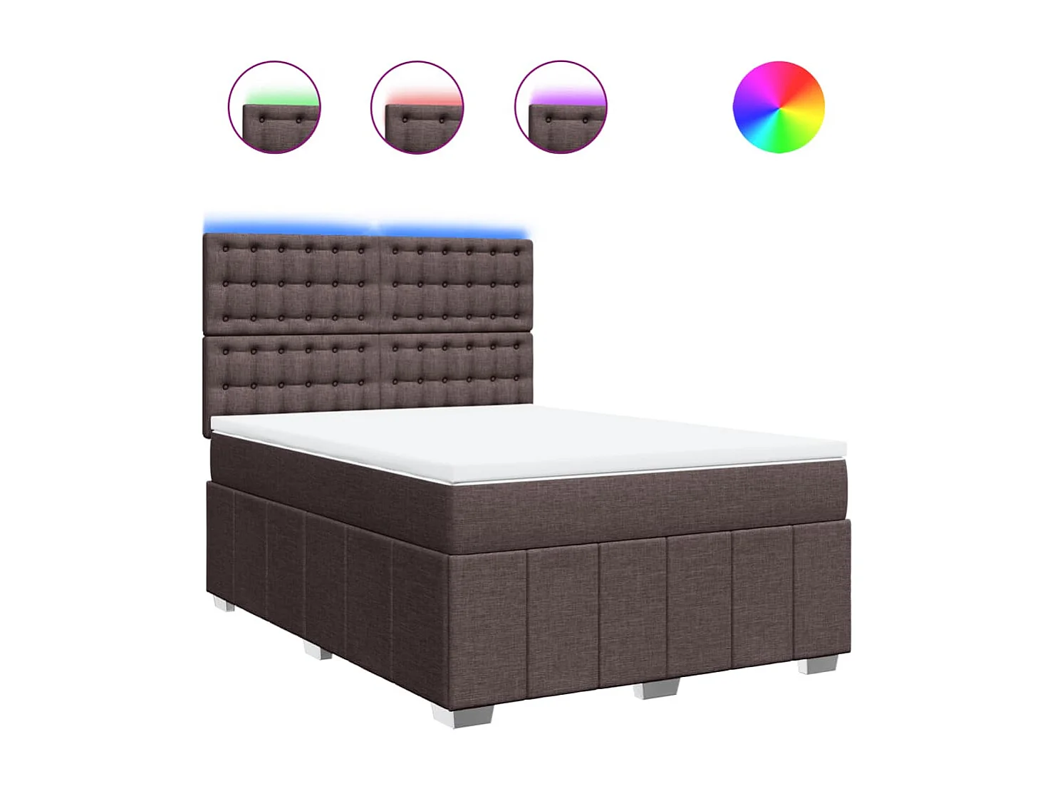 Cama com molas/colchão 140x190 cm tecido castanho-escuro