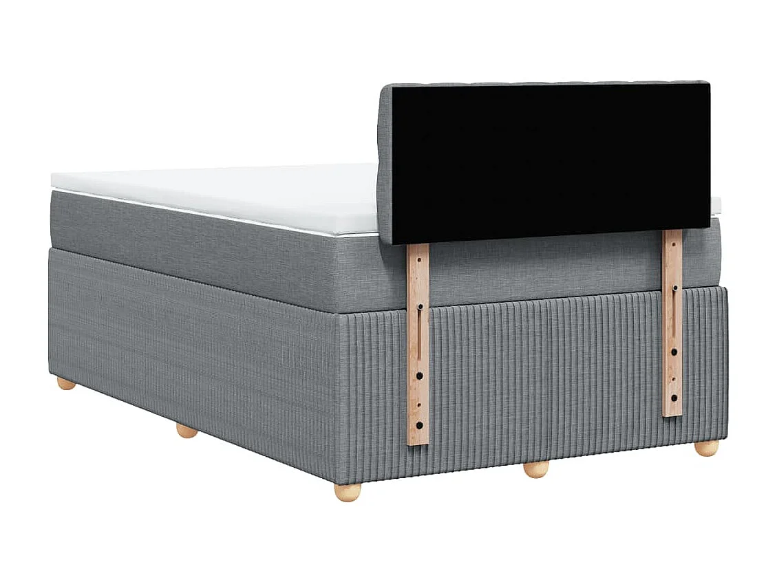 Sommier à lattes de lit et matelas gris clair 120x190 cm tissu
