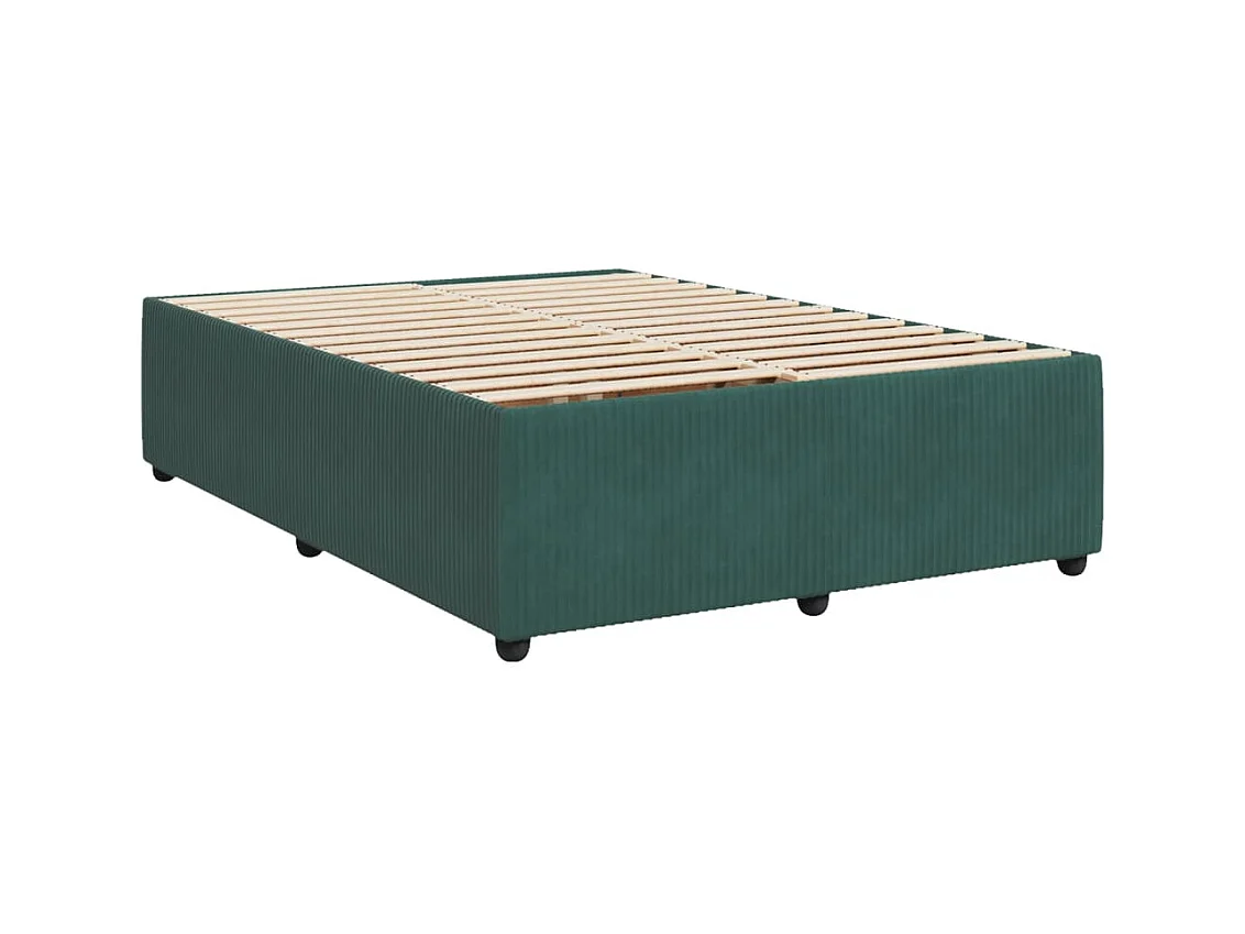 Sommier à lattes de lit et matelas Vert foncé 140x200cm Velours