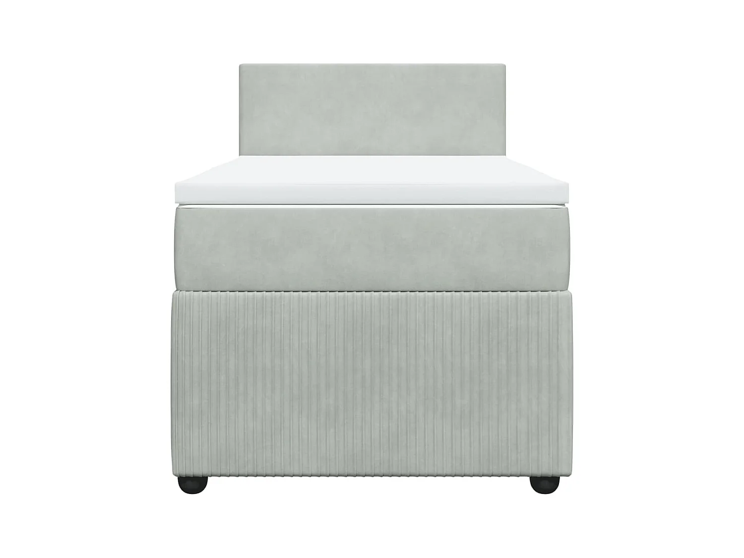 Cama com molas/colchão 90x190 cm veludo cinza-claro