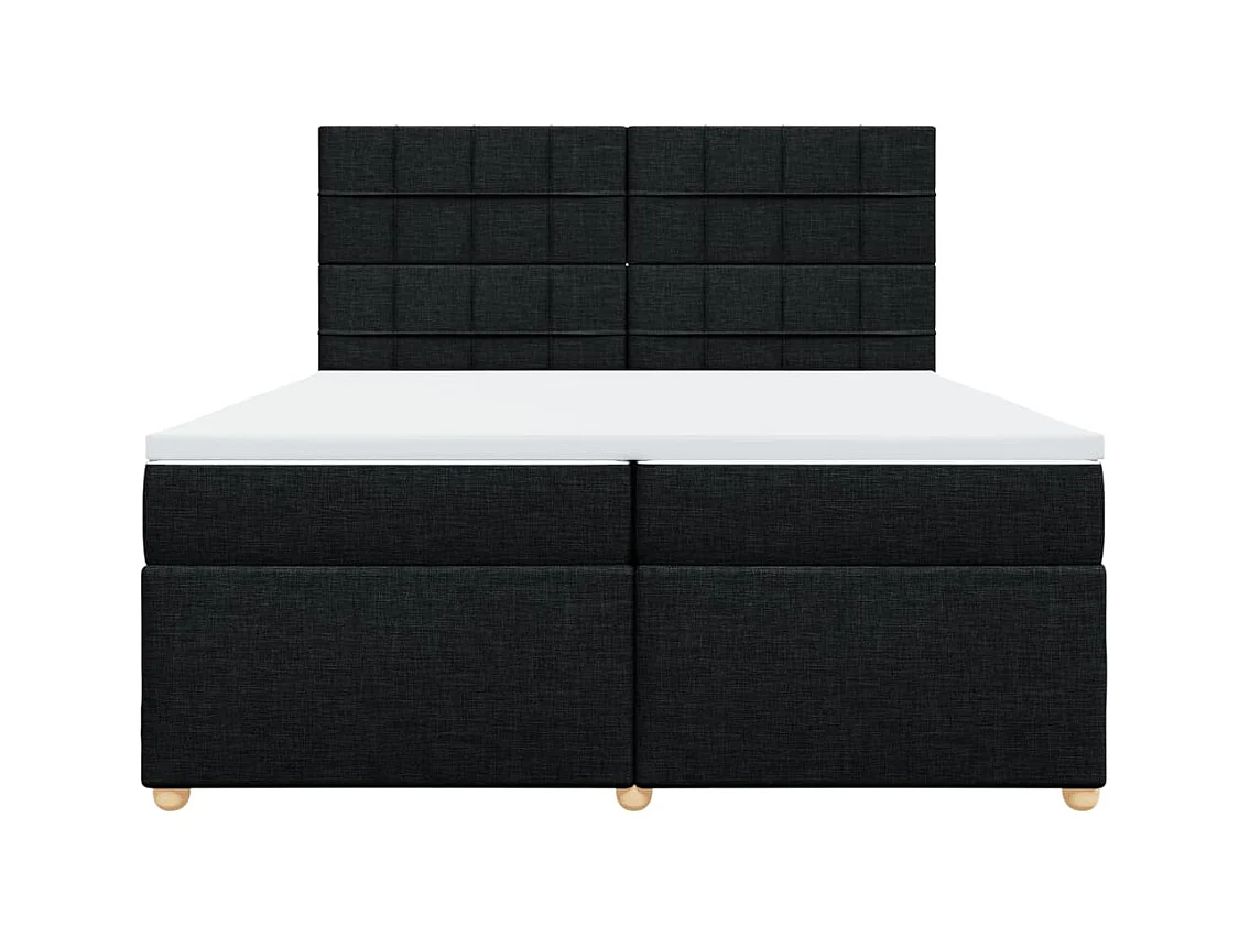 Cama com molas/colchão 200x200 cm tecido preto