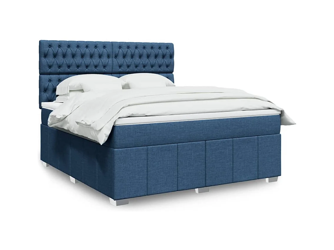 Boxspring met matras stof blauw 180x200 cm