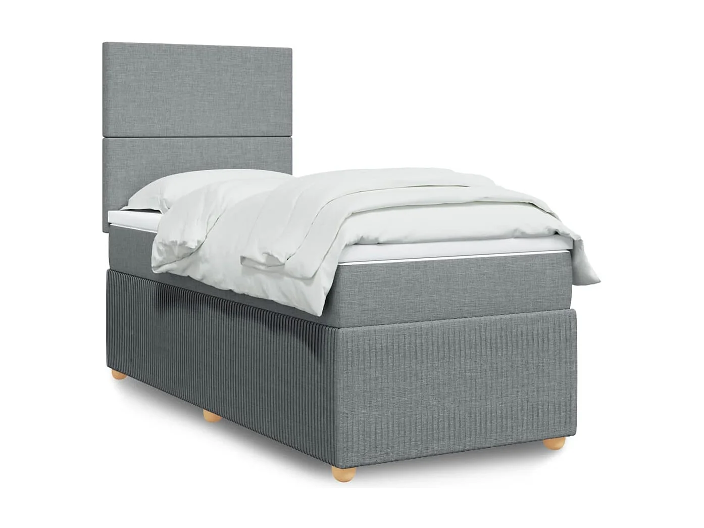Sommier à lattes de lit avec matelas Gris clair 90x200 cm Tissu