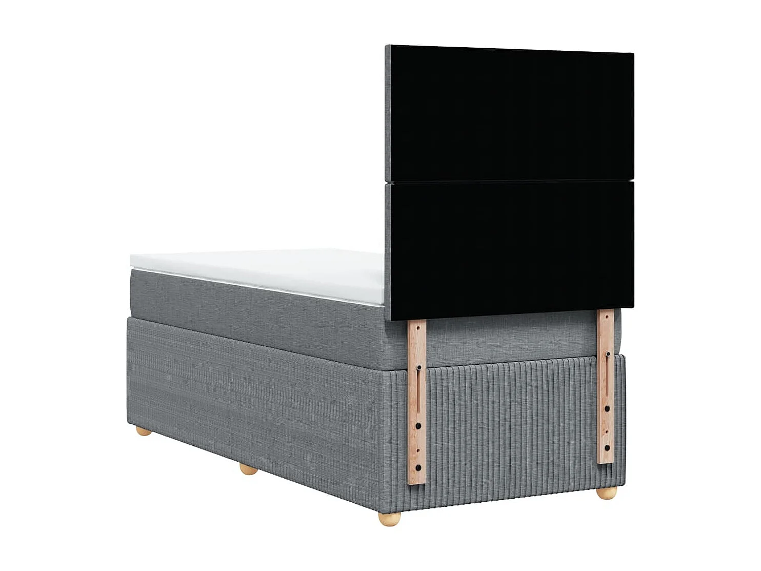 Sommier à lattes de lit avec matelas Gris clair 90x200 cm Tissu