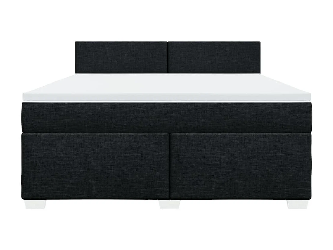 Cama box spring con colchón tela negro 180x200 cm