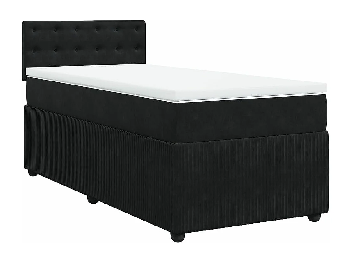 Boxspring met matras fluweel zwart 100x200 cm