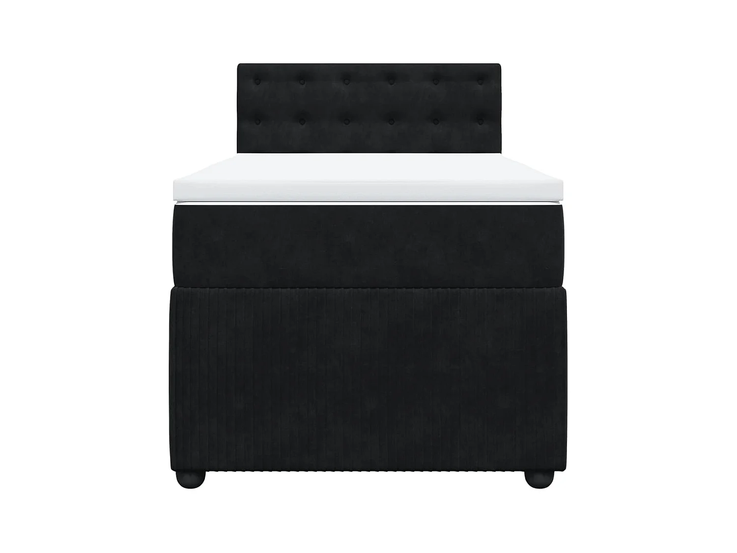 Sommier à lattes de lit avec matelas Noir 100x200 cm Velours