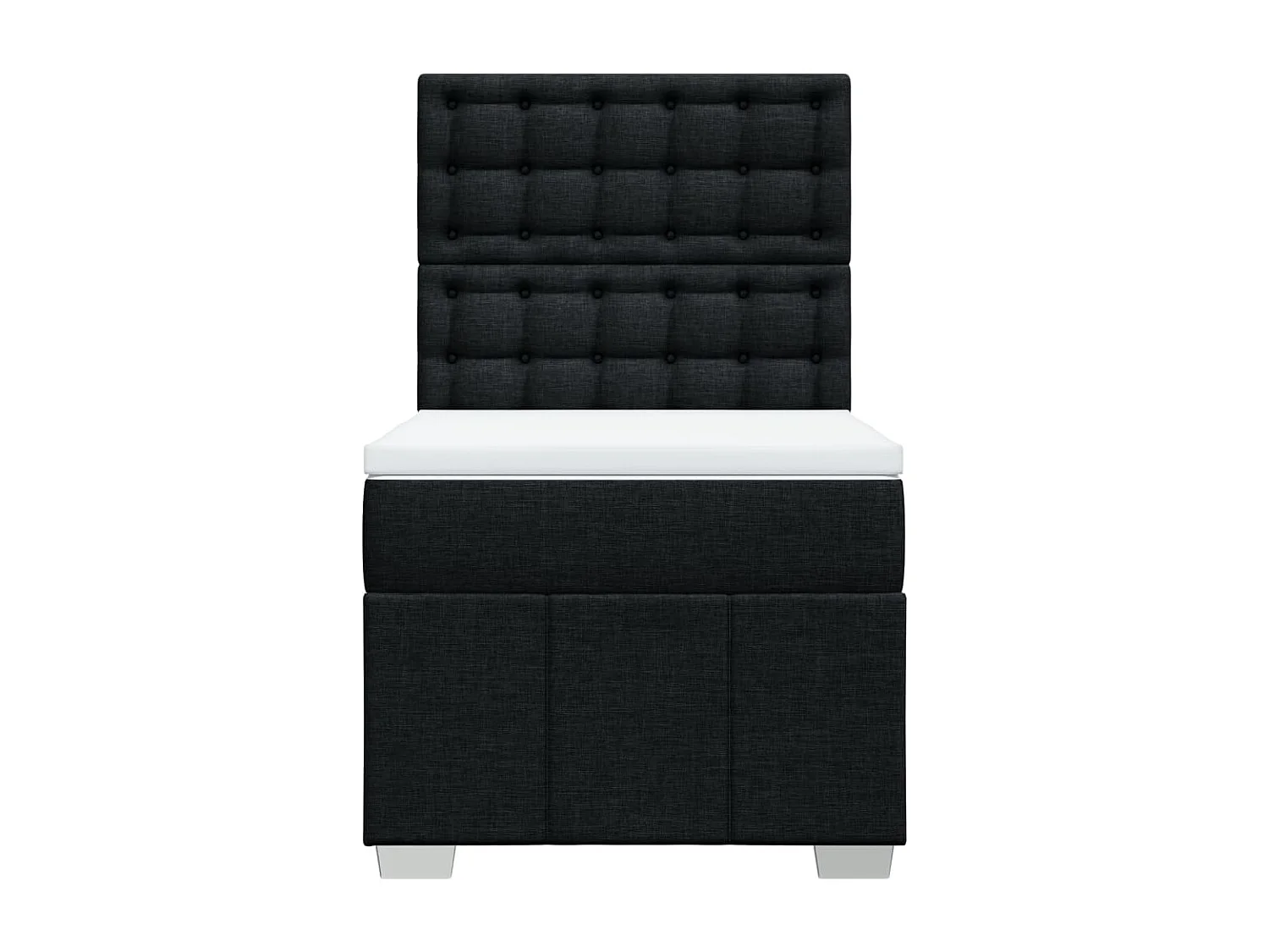 Sommier à lattes de lit avec matelas Noir 90x190 cm Tissu