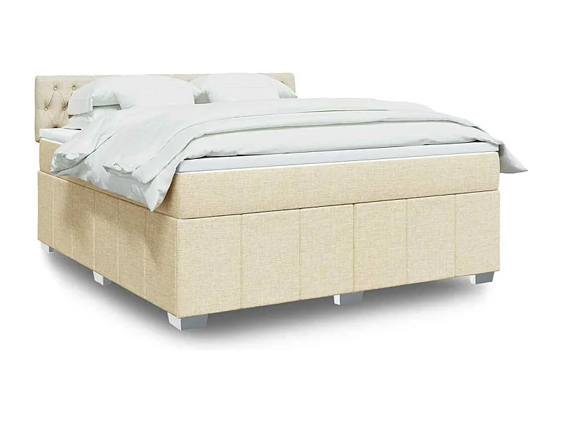 Cama com molas/colchão 180x200 cm tecido cor creme