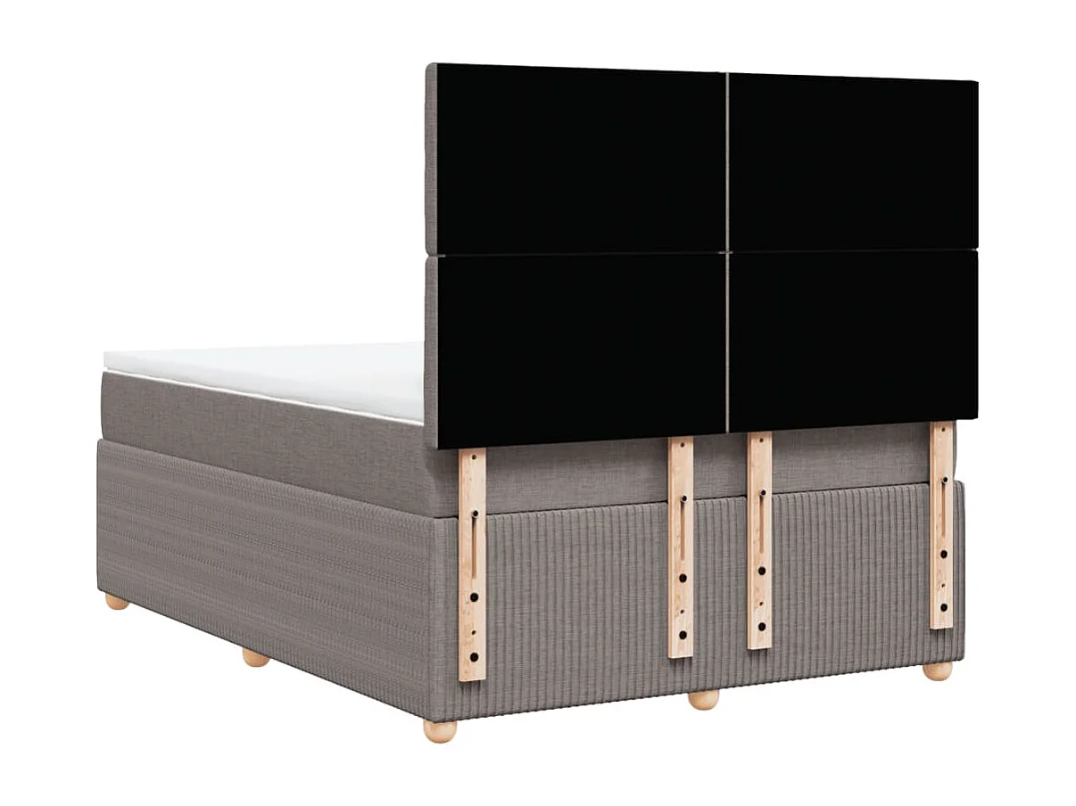 Sommier à lattes de lit avec matelas Taupe 140x190 cm Tissu