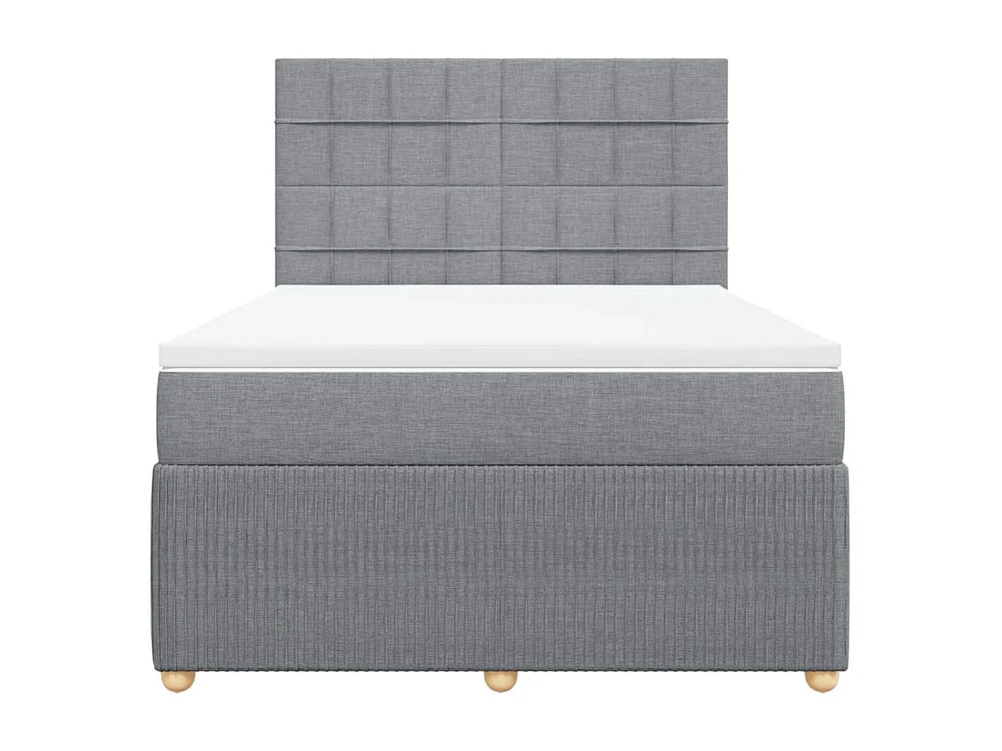 Boxspring met matras stof lichtgrijs 140x190 cm